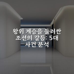왕위 계승을 둘러싼 조선의 갈등: 5대 사건 분석
