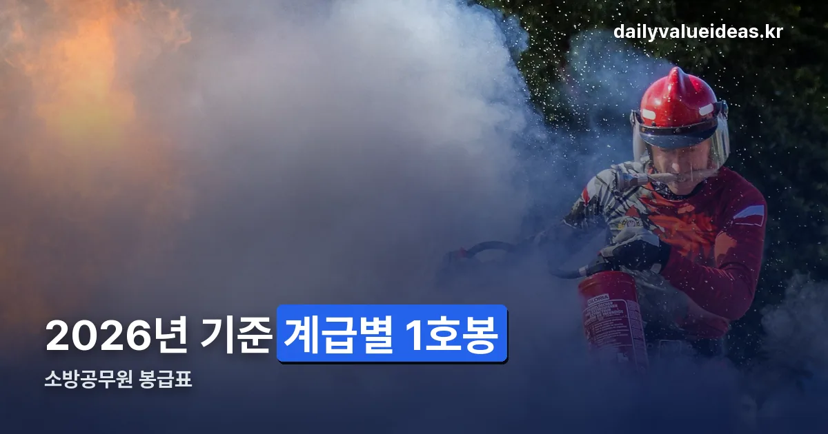 소방공무원 봉급표 정리 썸네일