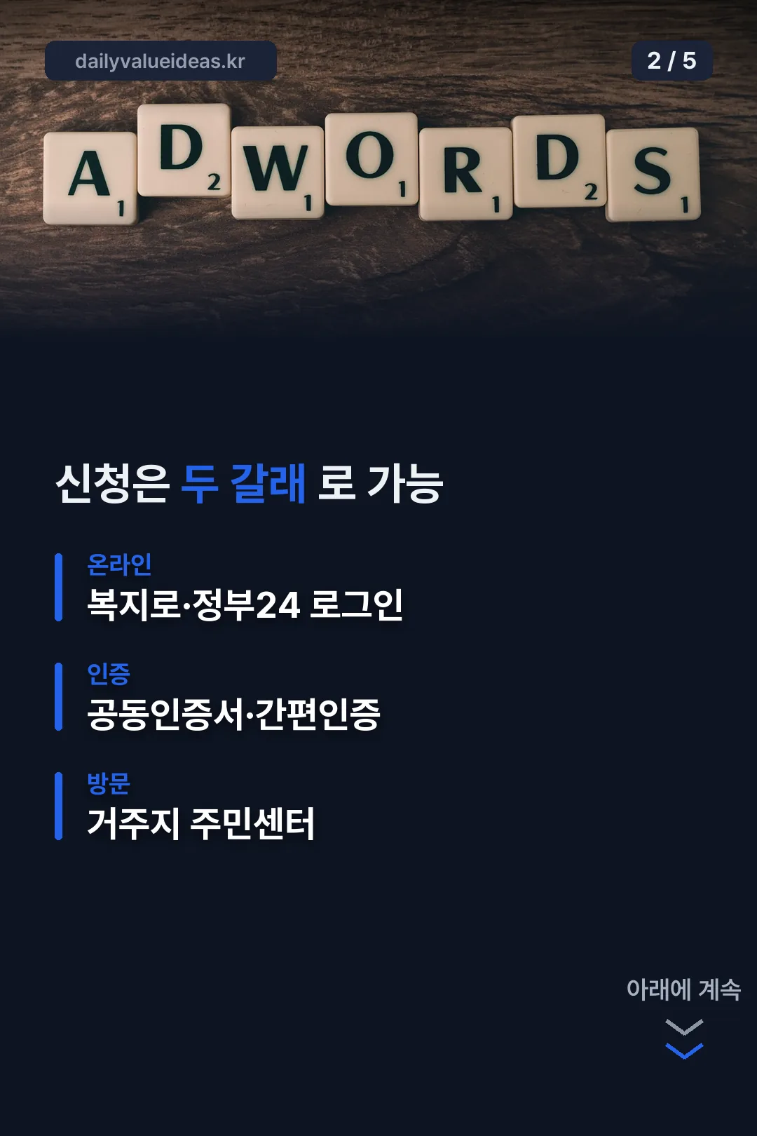 복지로 신청 방법 두 갈래