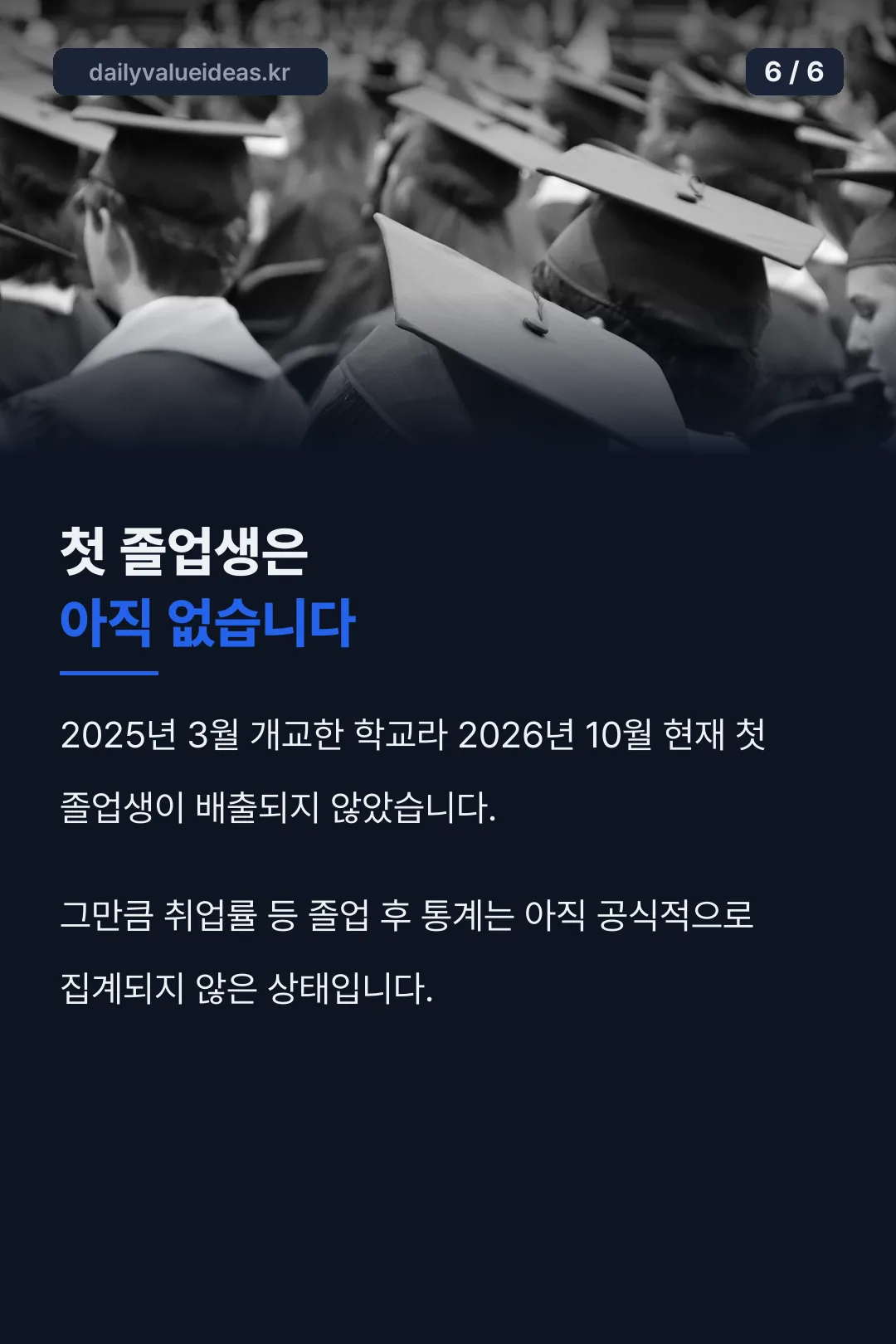 첫 졸업생 미배출