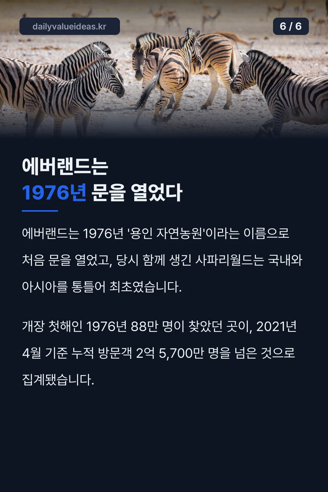 에버랜드는 1976년 문을 열었다